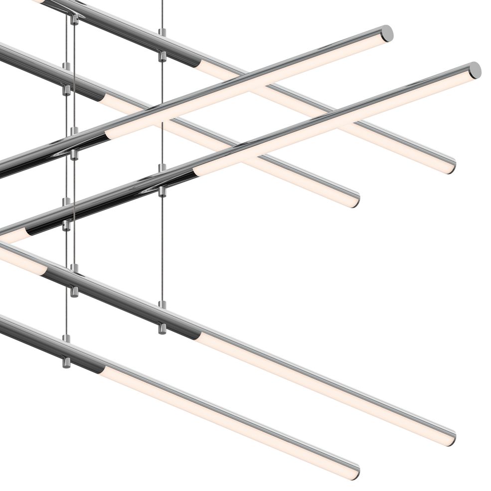 Tik-Takï¿½?47 1/2"W Chrome Stack 5-Tier 20-Light LED Pendant