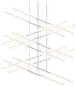 Tik.Tak Stack 47.5" Wide Satin White 5.Tier LED Pendant