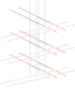 Tik.Tak Stack 47.5" Wide Satin White 6.Tier LED Pendant