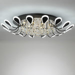 Flower Shaped Dimmable LED Crystal Modern Flush Mount Lighting Ceiling Light