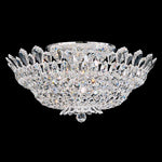 Trilliane 24" Wide Polished Silver Clear Crystal 10-Lt Flush Mt