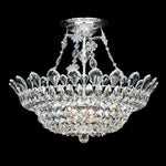Trilliane 24" Wide Polished Silver Clear Crystal 10-Lt Semi-Flush Mt