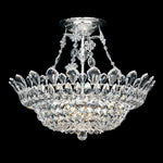 Trilliane 24" Wide Polished Silver Clear Crystal 10-Lt Semi-Flush Mt