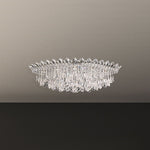 Trilliane Strands 15.5"H x 45"W 8-Lt Crystal Flush in Pol Stainle