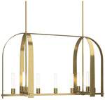 Triomphe 41" Wide 9-Light Modern Brass Linear Pendant w/ Frosted Shade