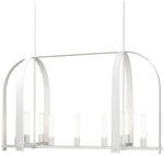 Triomphe 41" Wide 9-Light White Linear Pendant With Frosted Glass Shad
