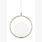 Electroplated Circle Glass Globe LED Nordic Pendant Lighting Hanging Lamp