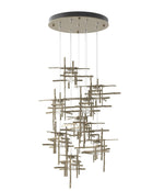 Tura 29.6"W 9-Light RoundStandard Pendant w/ Seeded Glass Shade