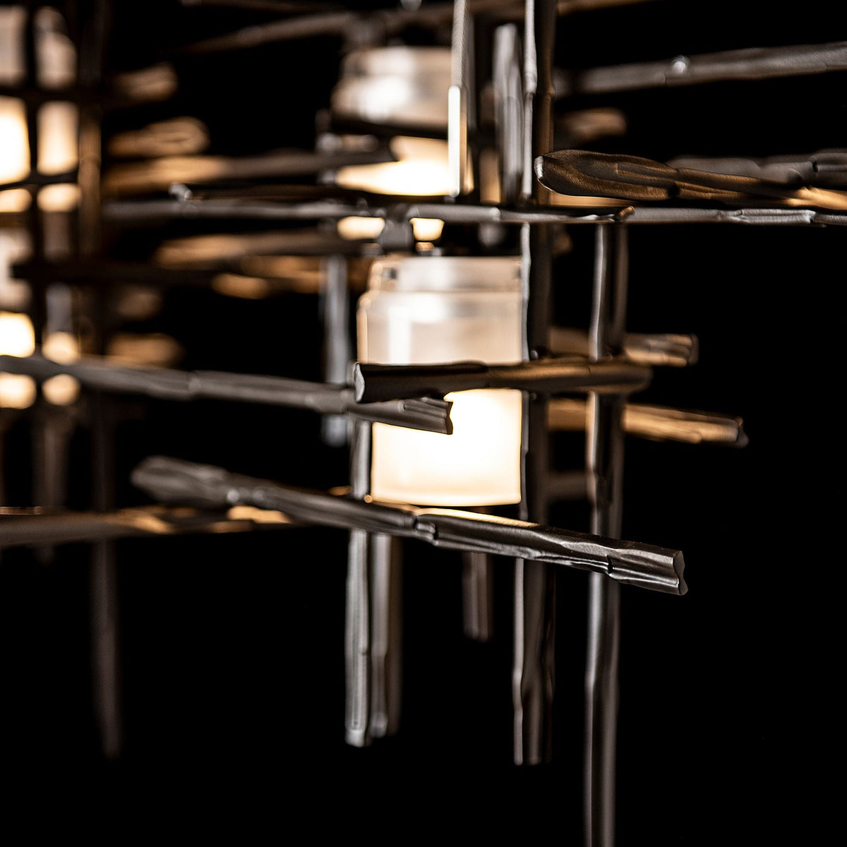 Tura 53 1/2" Wide Dark Smoke 7-Light Linear Chandelier
