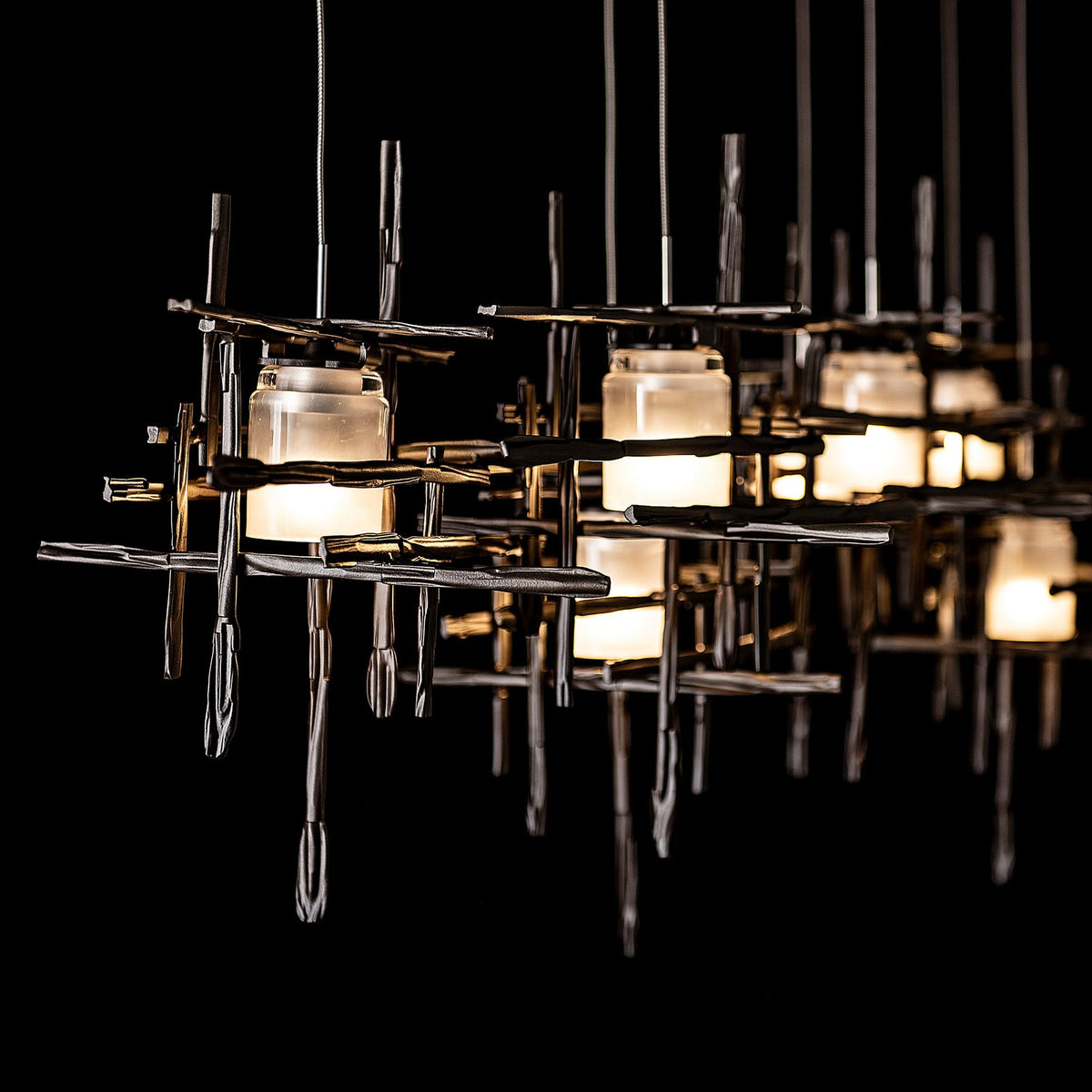 Tura 53 1/2" Wide Dark Smoke 7-Light Linear Chandelier