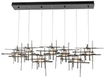 Tura 7-Light53.6" Rectangular Dark Smoke Long Pendant with Frosted G