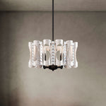 Twilight 8.5"H x 18"W 4-Light Crystal Pendant in Antique Silver