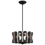 Twilight 8.5"H x 18"W 4-Light Crystal Pendant in Black