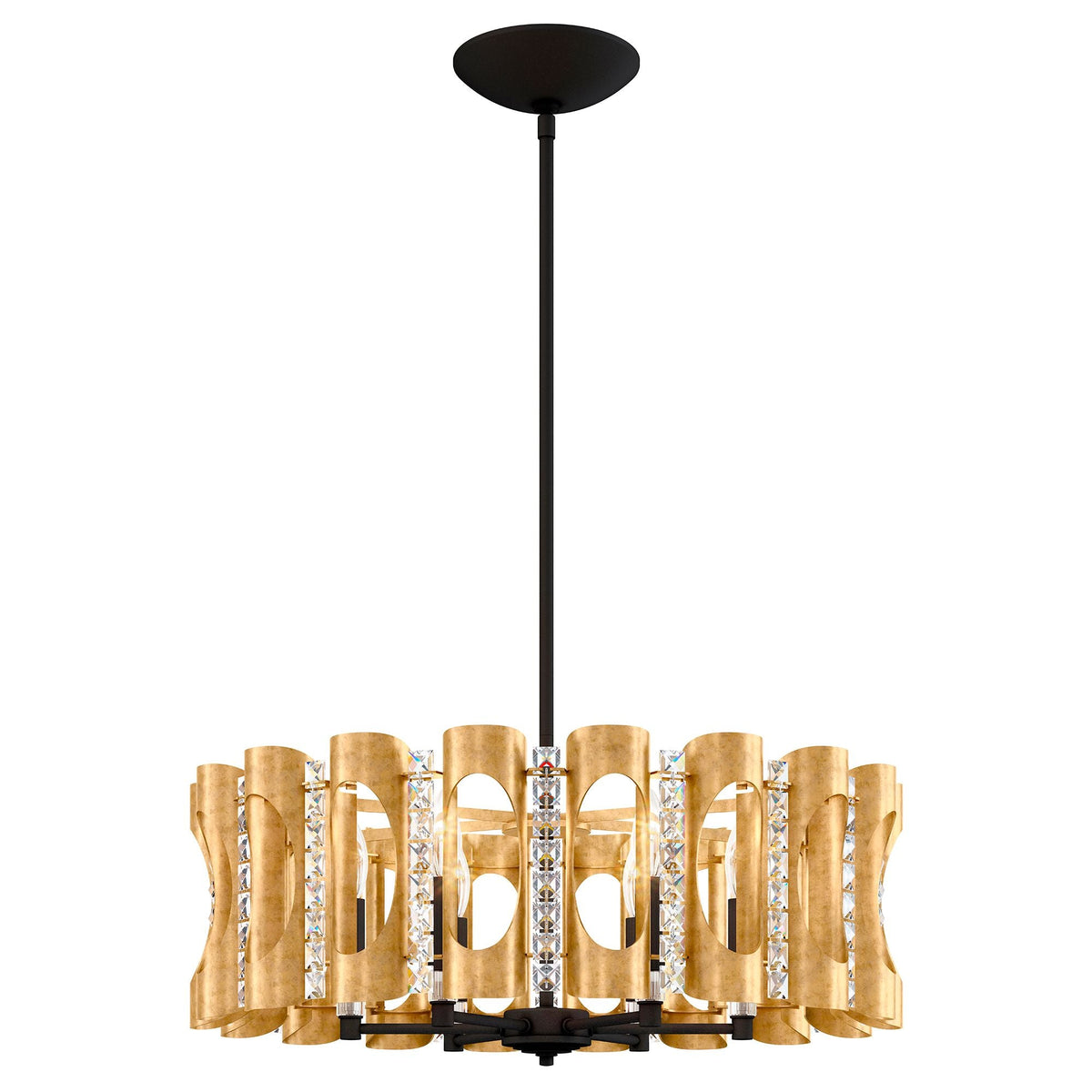 Twilight 8.5"H x 25"W 6-Light Crystal Chandelier in Heirloom Gold