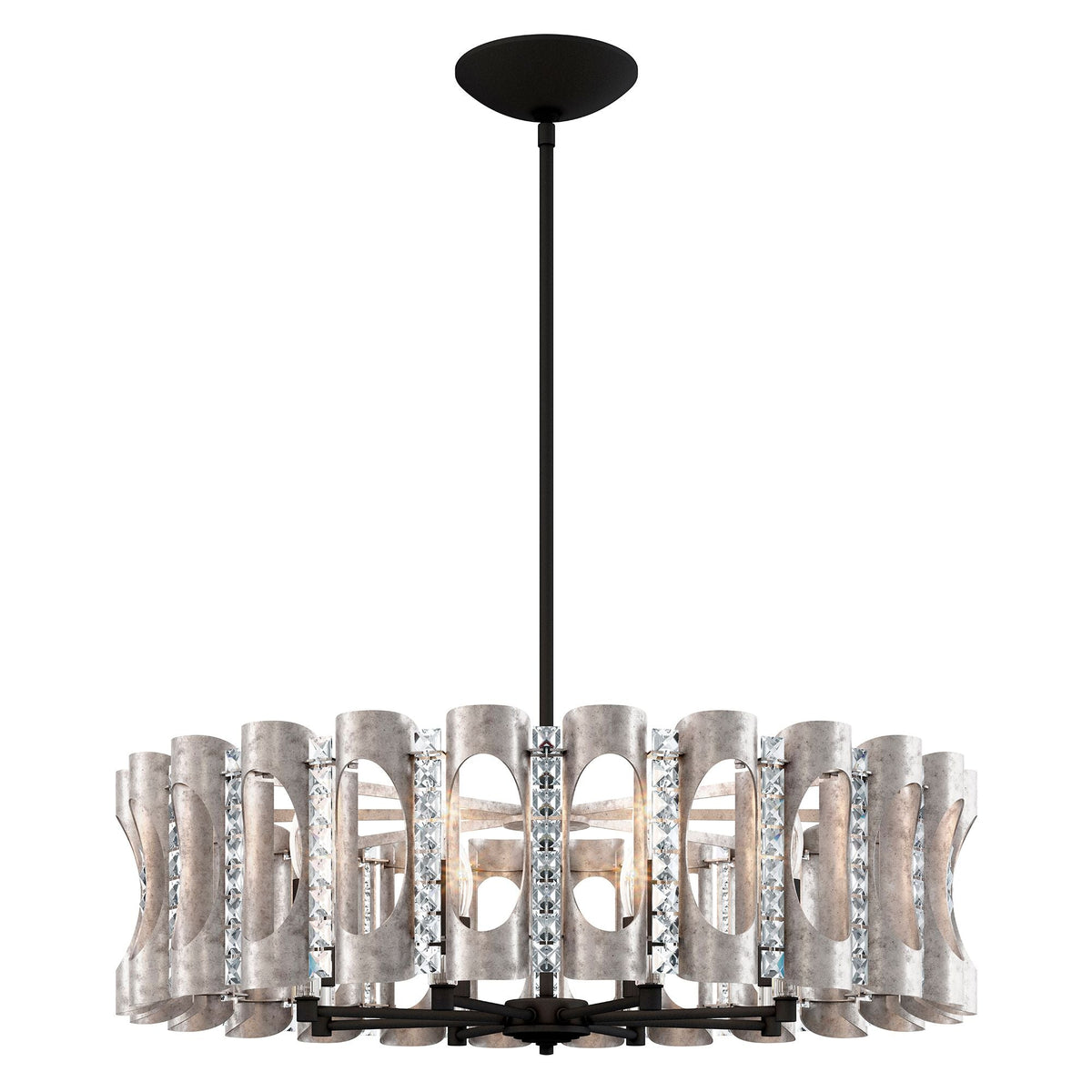 Twilight 8.5"H x 31"W 8-Light Crystal Chandelier in Antique Silve