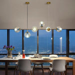 Linear Dining Room Chandeliers Glass Globe Chandelier 4/6 Heads