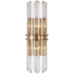 Bonnington Tall Sconce in Hand Rubbed Antique Brass with Crystal