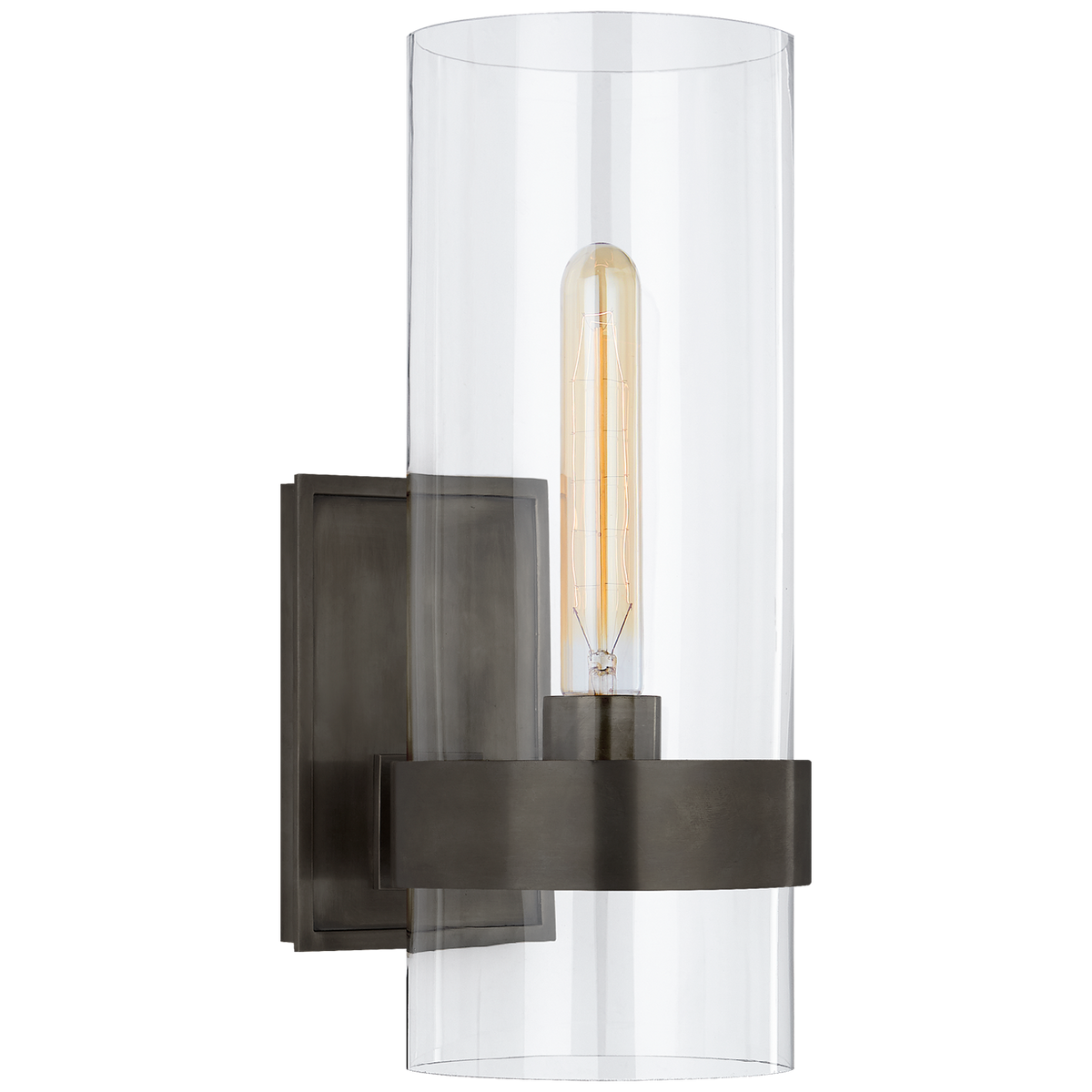 Presidio Small Sconce in Bronze with Clear Glass