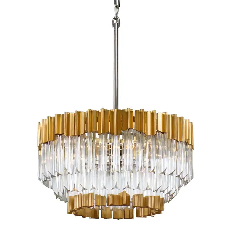 Charisma Five Light Pendant in Gold Leaf in Polished Stainless Finish