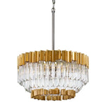 Charisma Five Light Pendant in Gold Leaf in Polished Stainless Finish