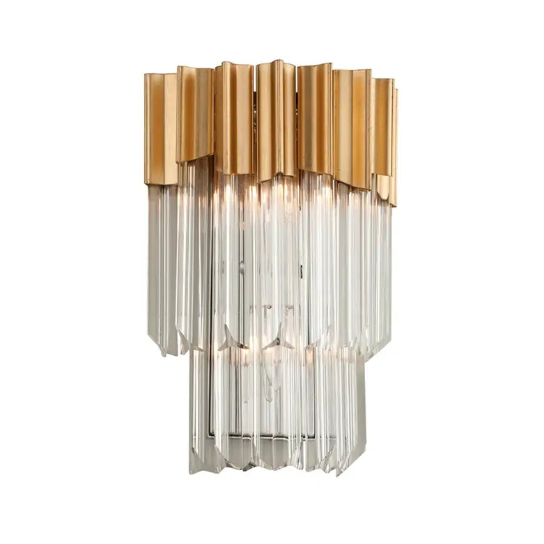 Charisma Wall Sconce in Gold Leaf in Polished Stainless Finish