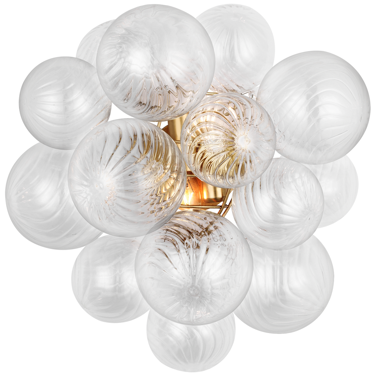 Talia Medium Sconce in Gild with Clear Swirled Glass