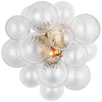 Talia Medium Sconce in Gild with Clear Swirled Glass