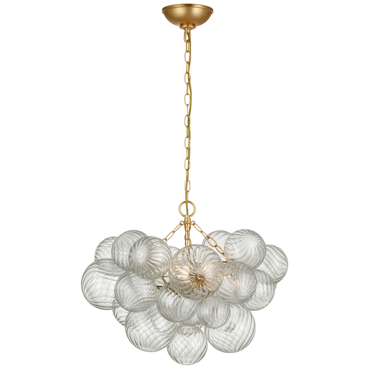 JULIE NEILL Talia Small Chandelier in Gild and Clear Swirled Glass