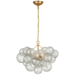 JULIE NEILL Talia Small Chandelier in Gild and Clear Swirled Glass