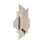 Modernist Wall Sconce In Polished Stainless Steel With Gold & Silver Leaf