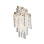 Mont Blanc Wall Sconce in Modern Silver Leaf & Murano Glass