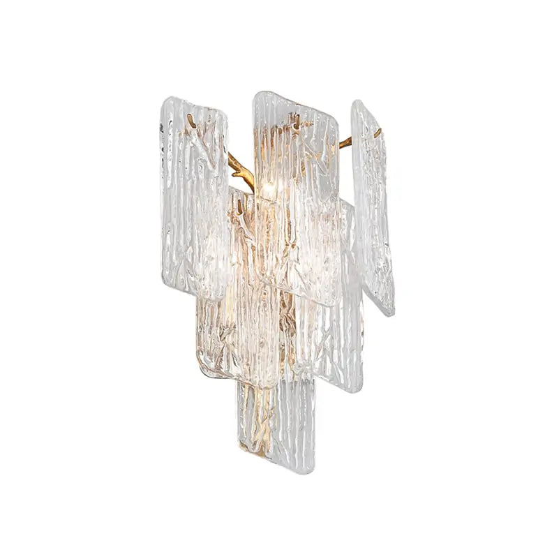 Piemonte Wall Sconce in Royal Gold Finish with Clear Seeded Murano Glass