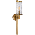 Liaison Single Sconce in Antique Burnished Brass with Crackle Glass