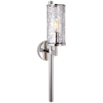 Liaison Single Sconce in Polished Nickel with Crackle Glass