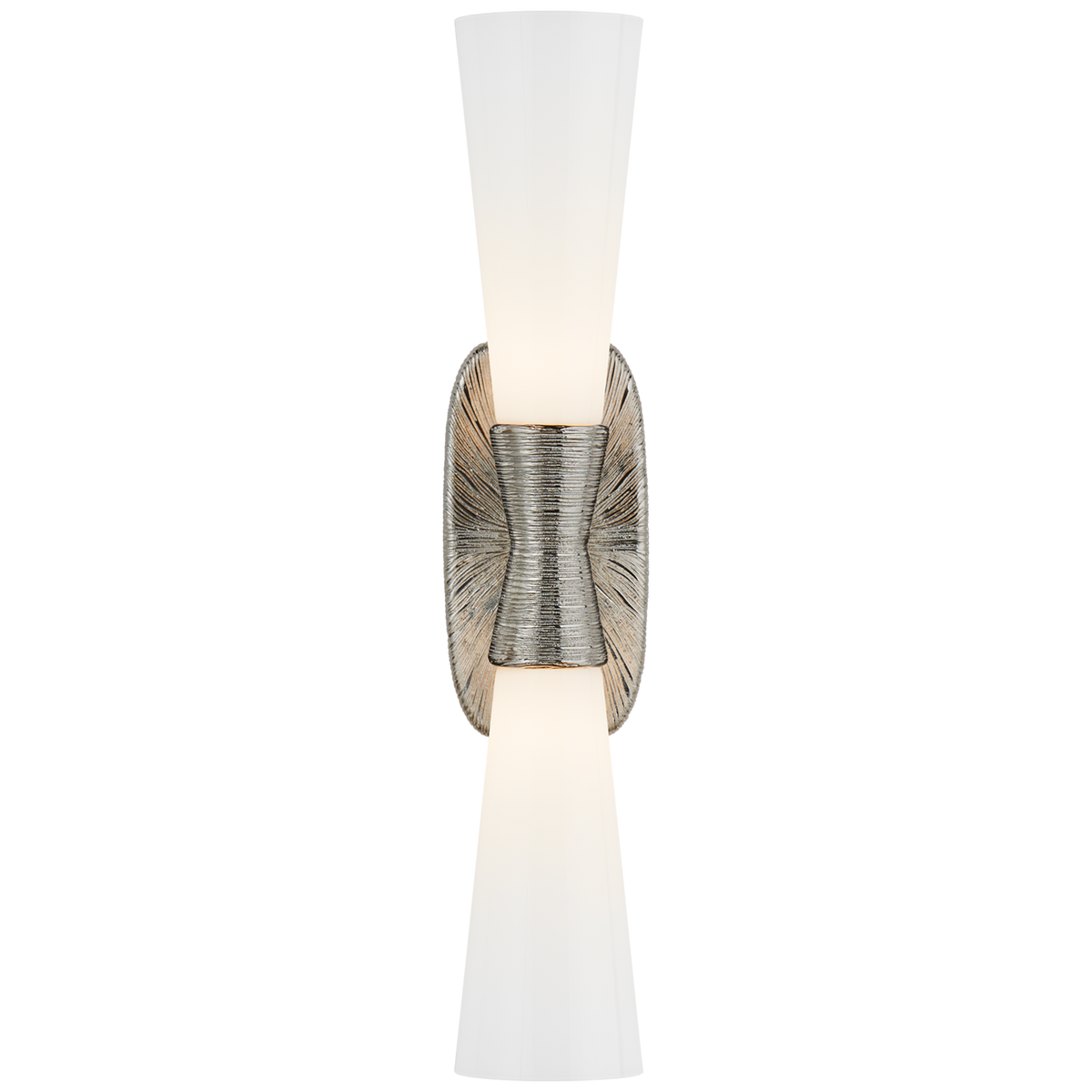 Utopia Large Double Wall Sconce in Polished Nickel