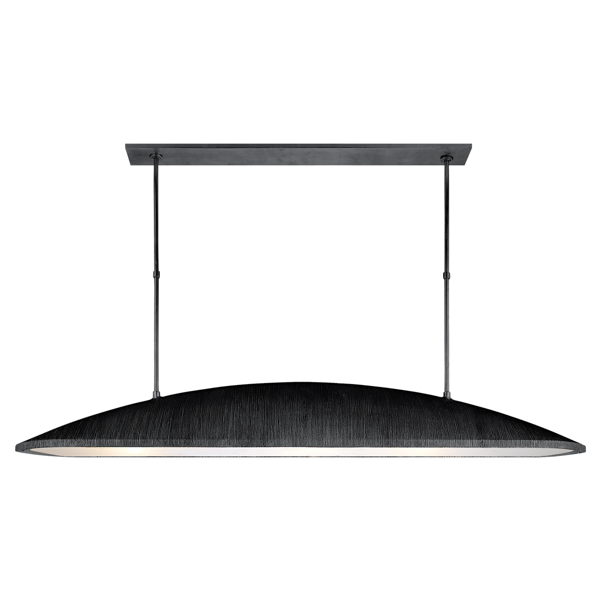 Utopia Large Linear Pendant in Aged Iron with Frosted Acrylic