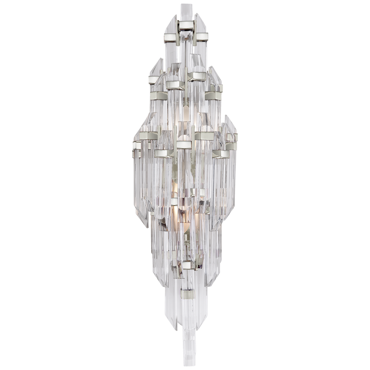 Adele Small Sconce in Polished Nickel with Clear Acrylic