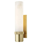 Argon Wall Sconce in Aged Brass & Alabaster Diffuser