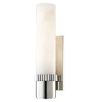 Argon Wall Sconce in Polished Nickel & Alabaster Diffuser with Alabaster Shade