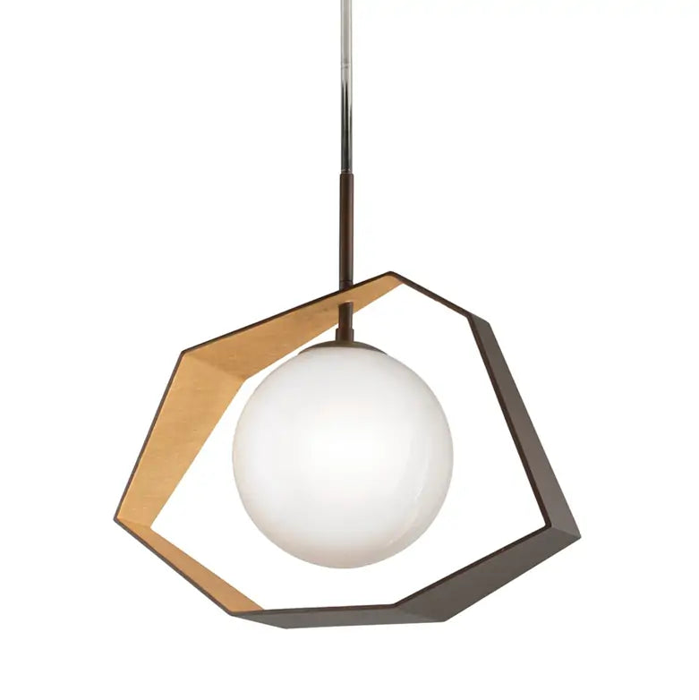Origami 26≦ Pendant in Bronze with Gold Leaf