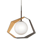 Origami 26≦ Pendant in Bronze with Gold Leaf
