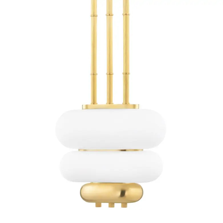 Palisade Two Light Pendant in Aged Brass Finish