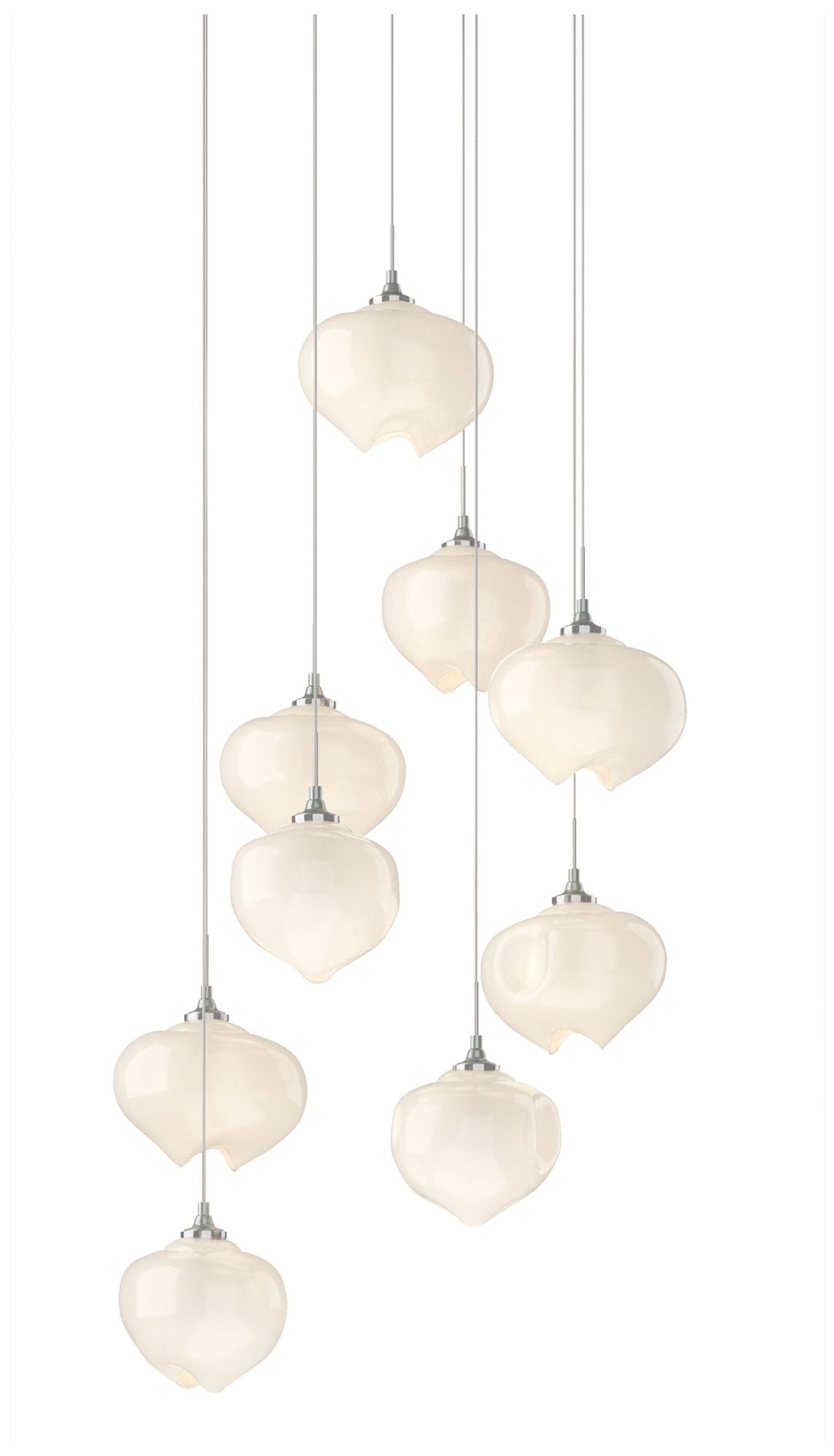 Ume 20.5"W 9-Light RoundLong Pendant w/ Frosted Glass Shade