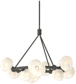 Ume 32" Wide 9-Light Natural Iron Ring Pendant With Frosted Glass Shad