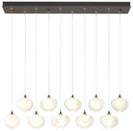 Ume 44.7"W 10-Light Rectangular Bronze Standard Pendant w/ Frosted Sha