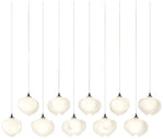 Ume 44.7"W 10-Light Rectangular Dark Smoke Long Pendant w/ Frosted Sha