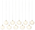 Ume 44.7"W 10-Light Rectangular Modern Brass Long Pendant w/ Frosted S