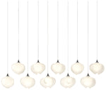 Ume 44.7"W 10-Light Rectangular Natural Iron Long Pendant w/ Frosted S