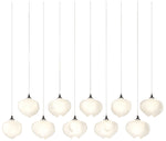 Ume 44.7"W 10-Light Rectangular Oiled Bronze Long Pendant w/ Frosted S