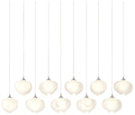 Ume 44.7"W 10-Light Rectangular Sterling Long Pendant w/ Frosted Shade